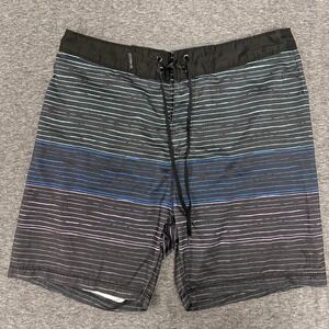 Hurley‎ Striped Swim Trunks Board Shorts with Drawstring Size 30